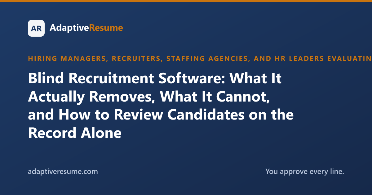 Blind Recruitment Software: What It Actually Removes, What It Cannot, and How to Review Candidates on the Record Alone
