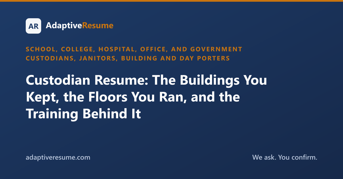 Custodian Resume: The Buildings You Kept, the Floors You Ran, and the Training Behind It