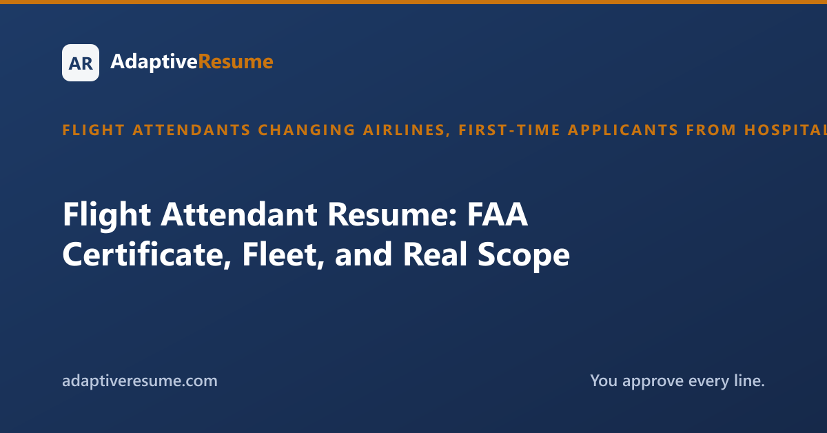 Flight Attendant Resume: FAA Certificate, Fleet, and Real Scope