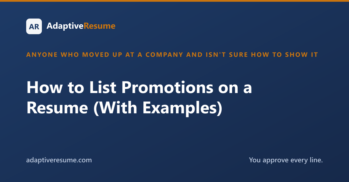 How to List Promotions on a Resume (With Examples)