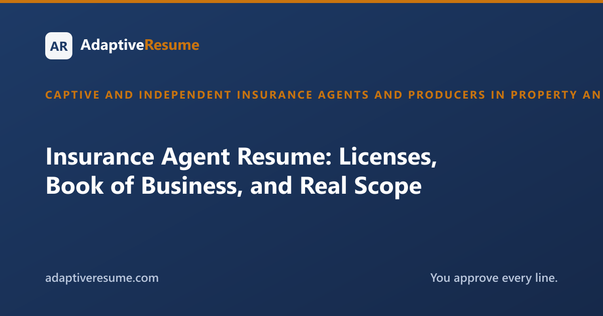 Insurance Agent Resume: Licenses, Book of Business, and Real Scope
