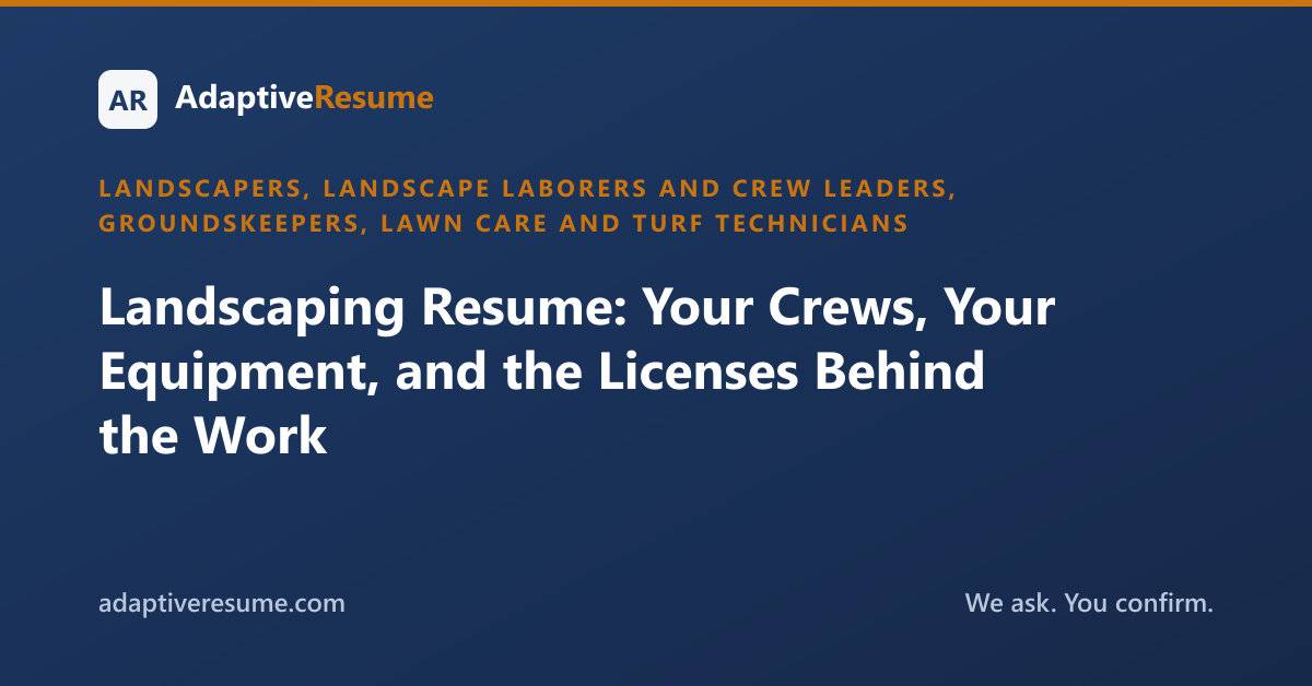 Landscaping Resume: Your Crews, Your Equipment, and the Licenses Behind the Work