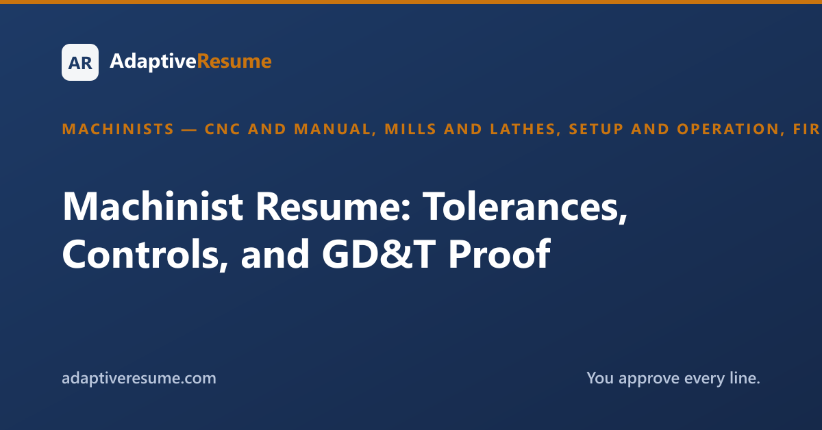 Machinist Resume: Tolerances, Controls, and GD&T Proof