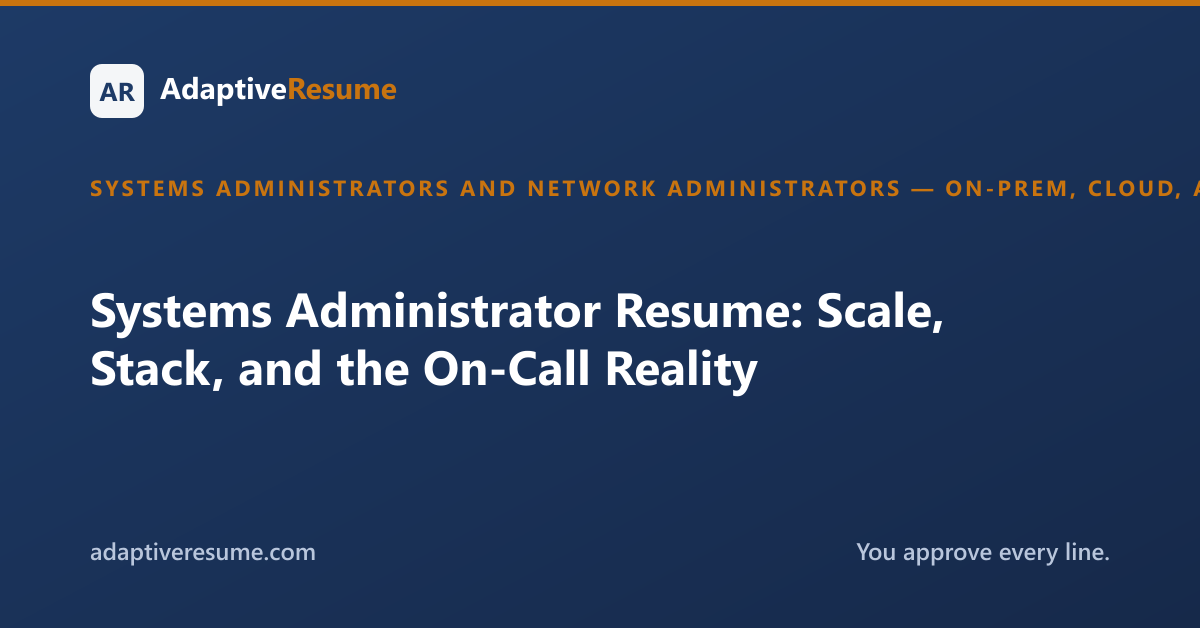 Systems Administrator Resume: Scale, Stack, and the On-Call Reality