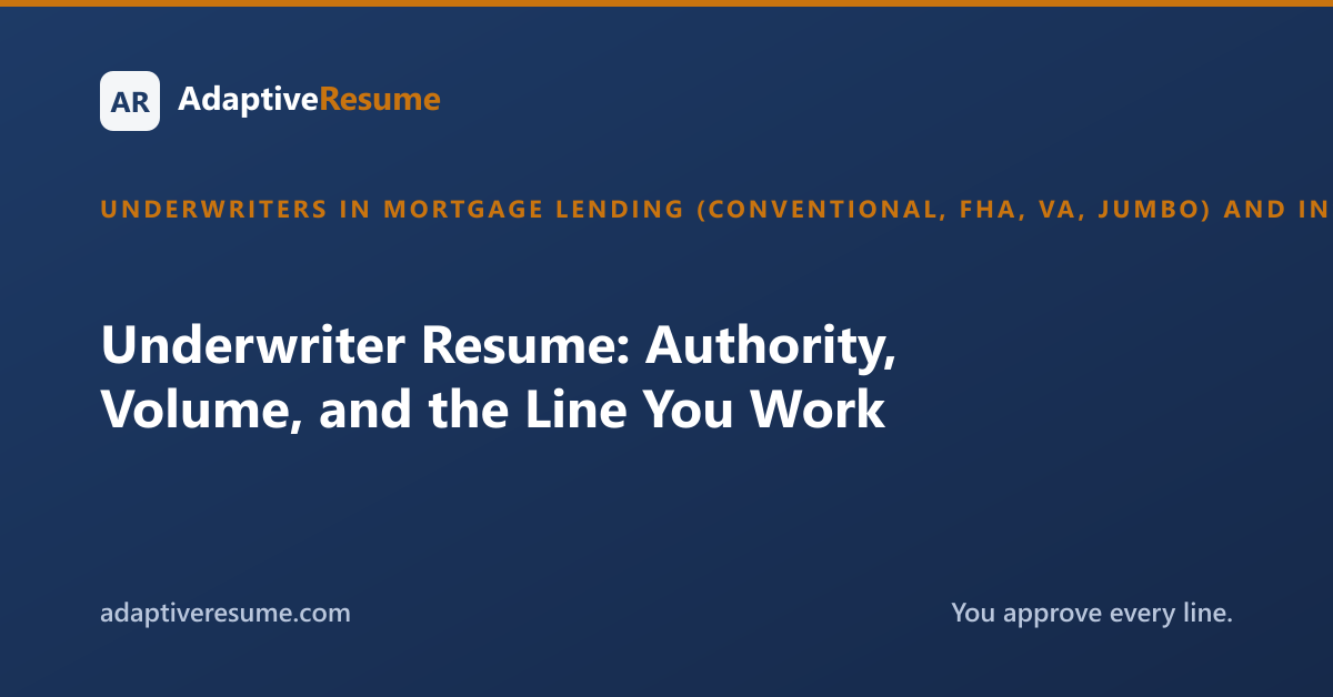 Underwriter Resume: Authority, Volume, and the Line You Work